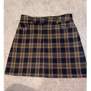 Yellow Plaid Skirt